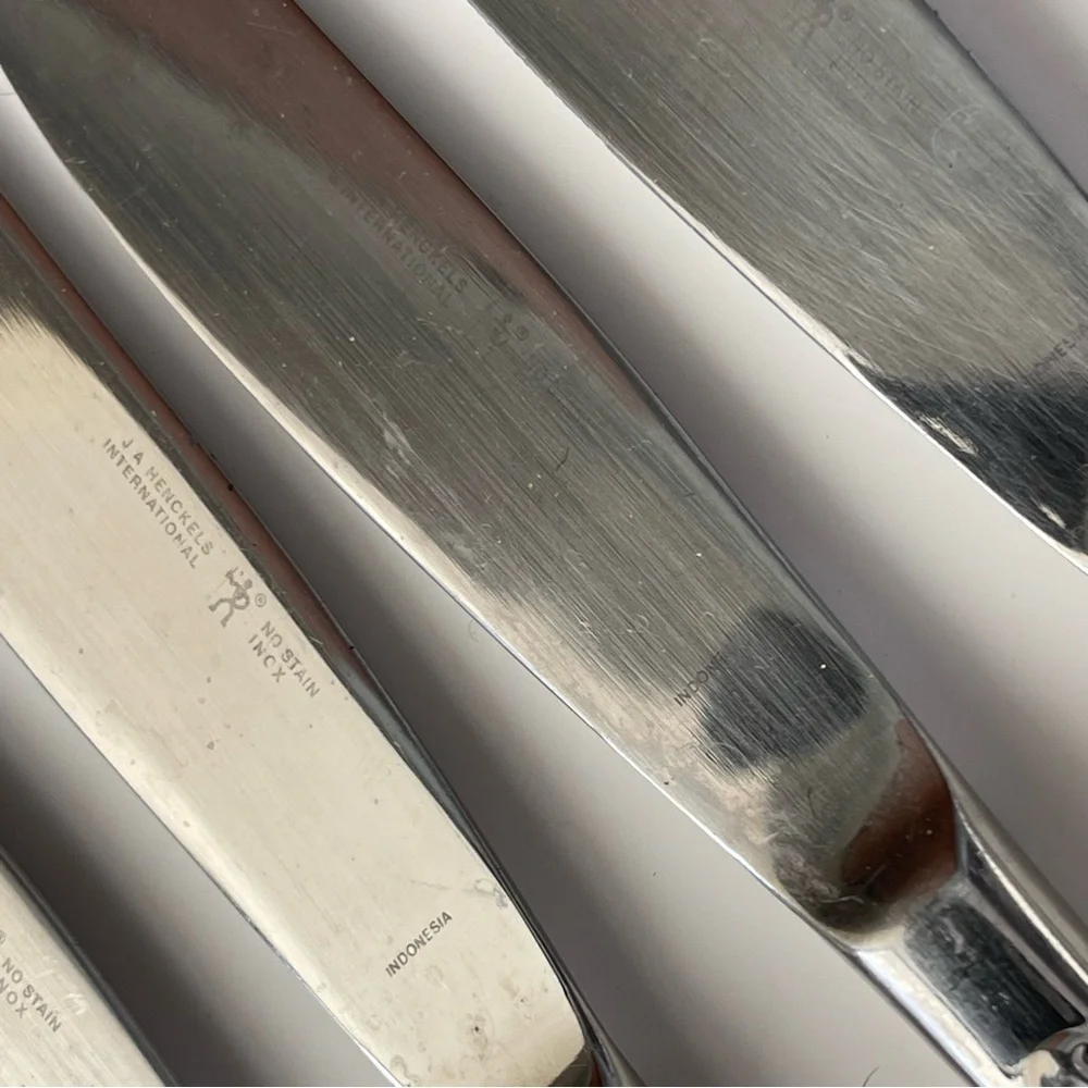 JA‎ Henckles Wellington Stainless Flatware Dinner Knife Hammered Handle 7 Pieces